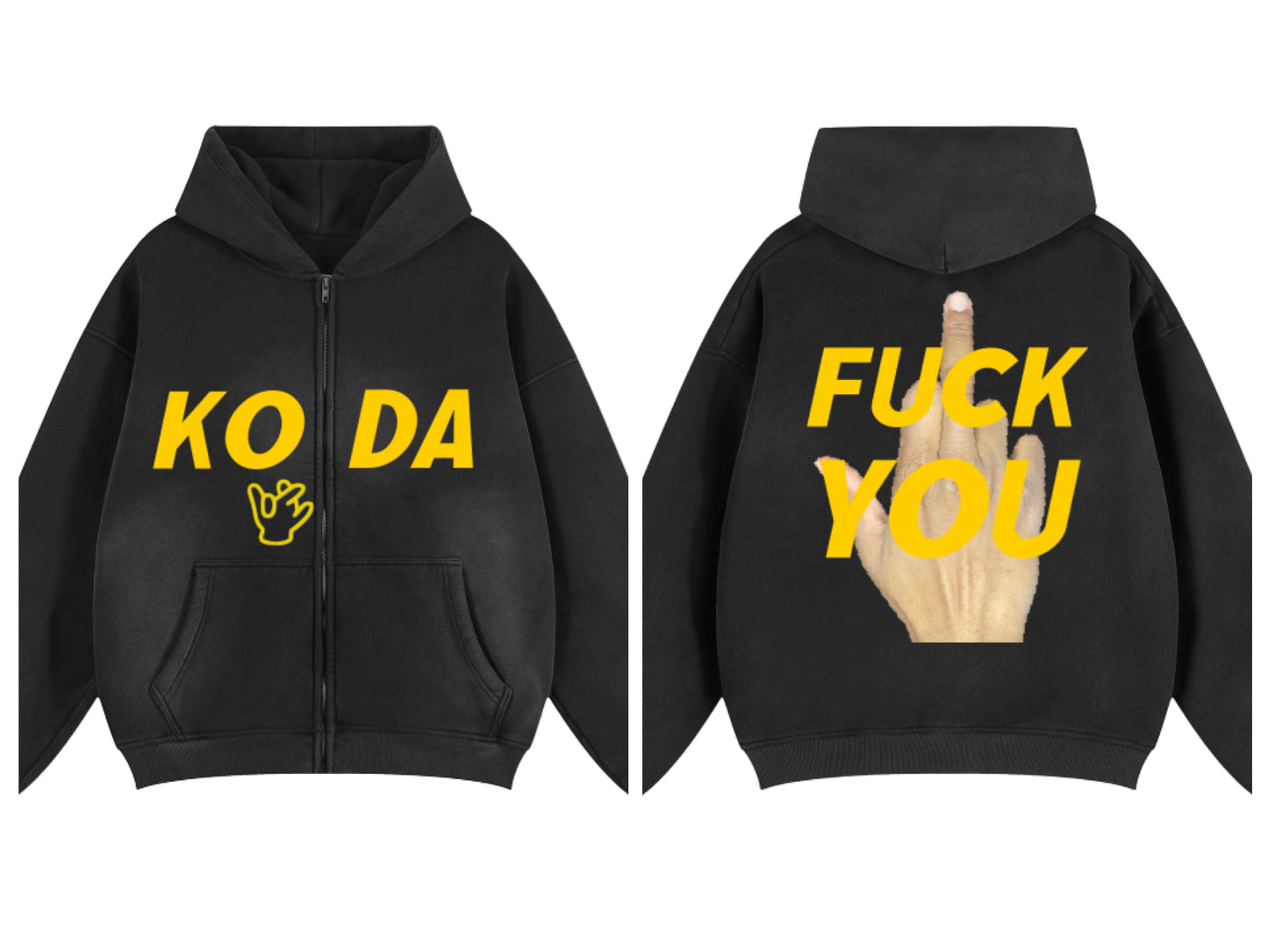 "F**K YOU" Boxy Zip-Up