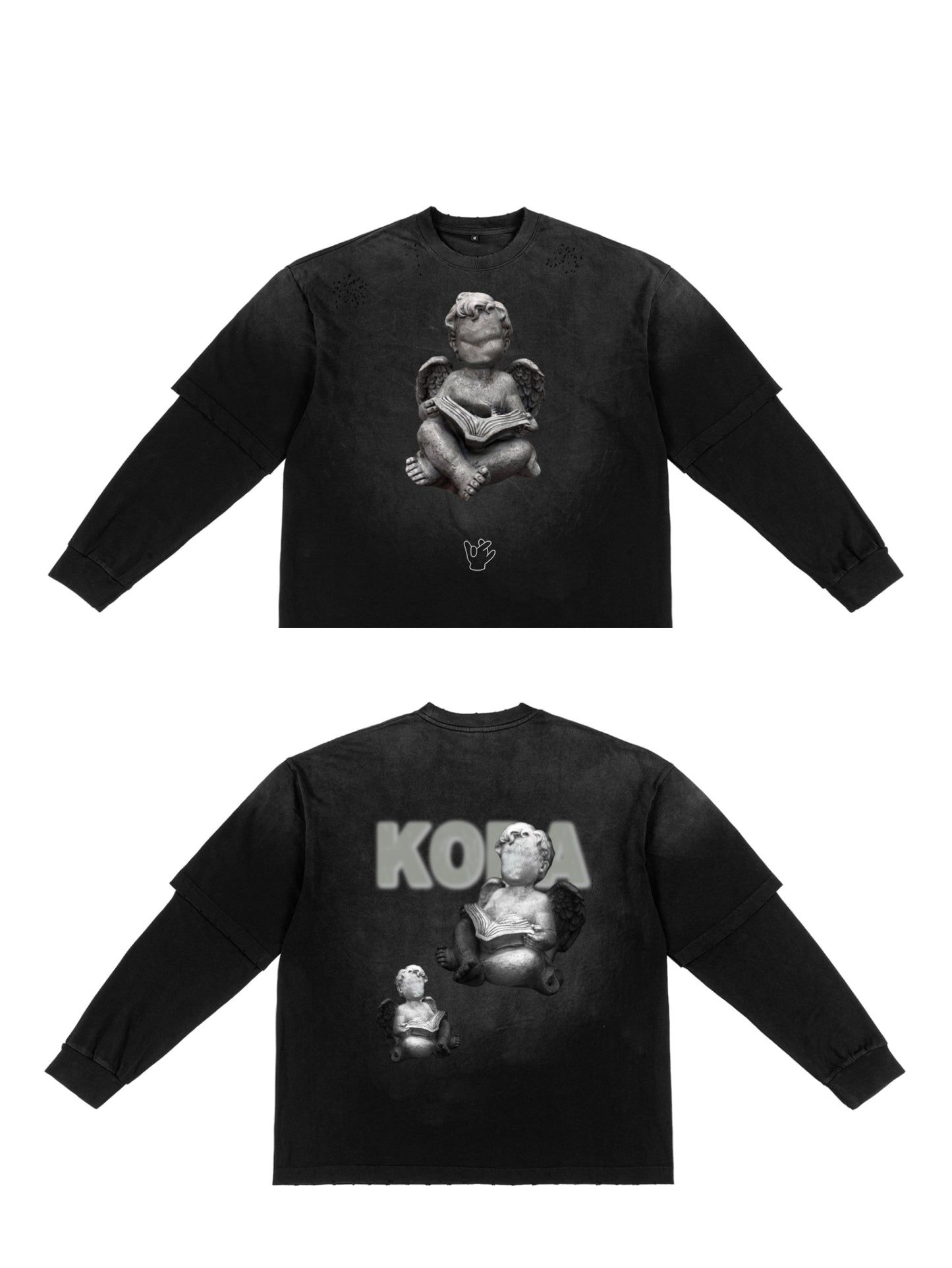 "Fallen Angel" Faded Two Piece Tee