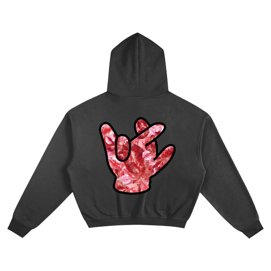 “Red Kisses” Cropped Hoodie