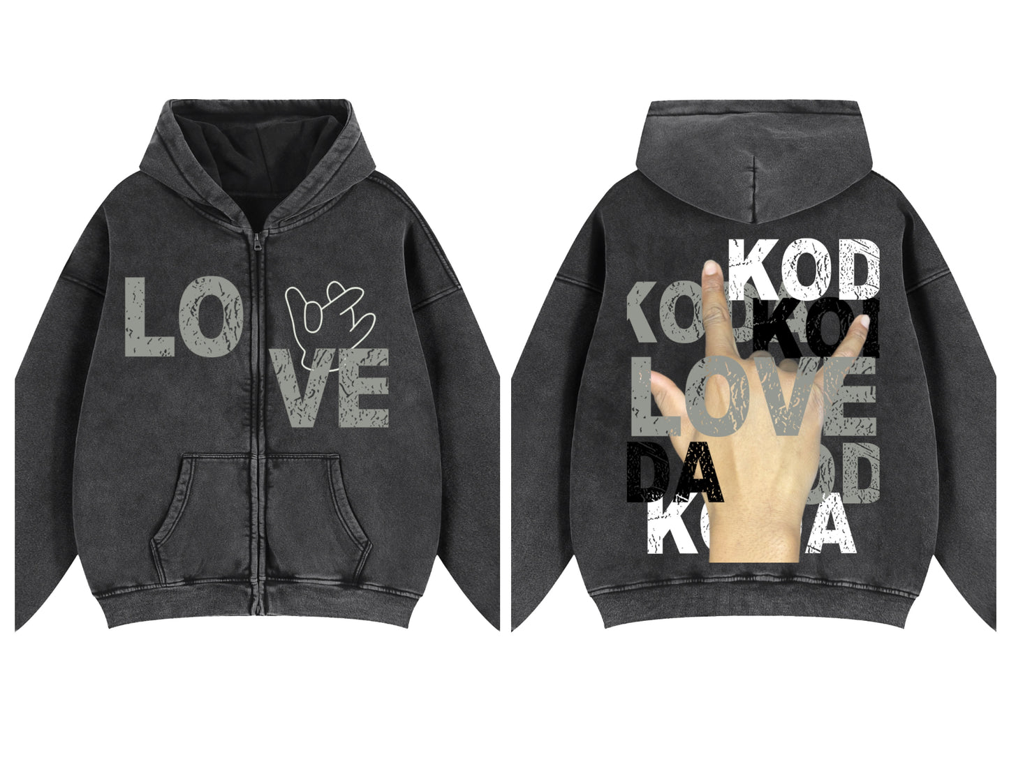 "LOVE" Boxy Zip-Up