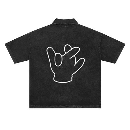 “Lighting Shock” Washed Polo Tee