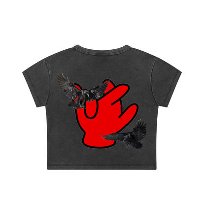 "Brothers Love" Washed Crop Top