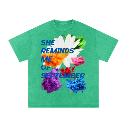 “She Reminds Me” Acid Washed Tee