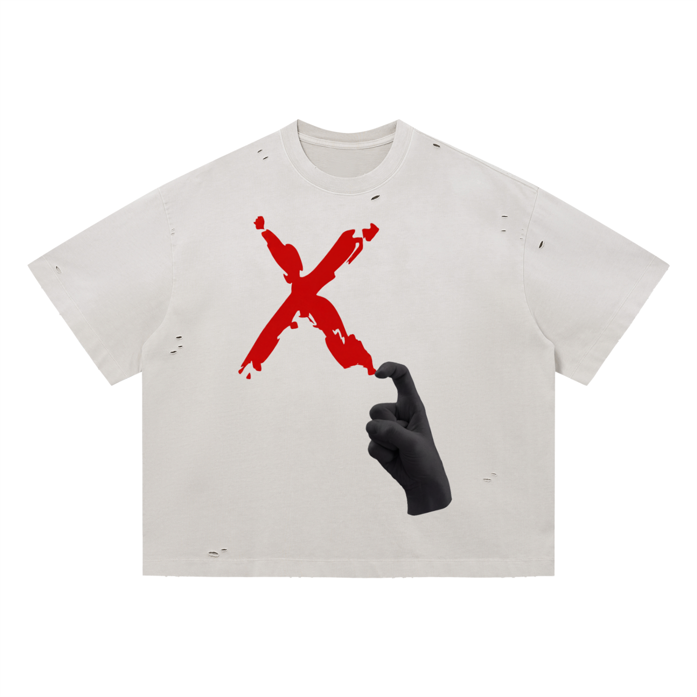 "Xcommunicado" Distressed Boxy Tee