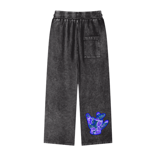 “Blew Kisses” Acid Washed Sweats