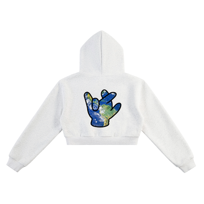 “Love The World” Cropped Hoodie