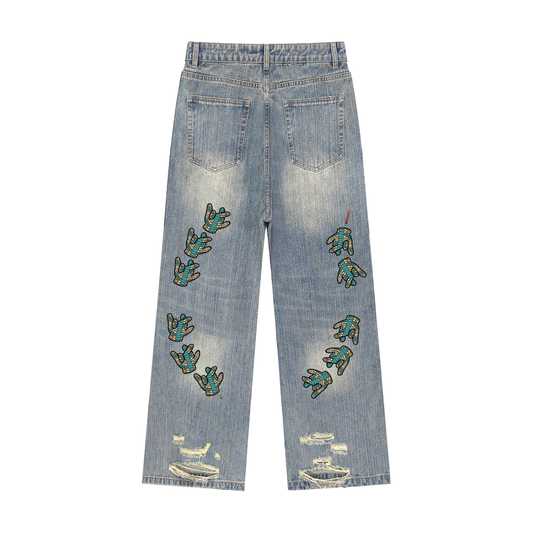 “Slithering” Distressed Denim