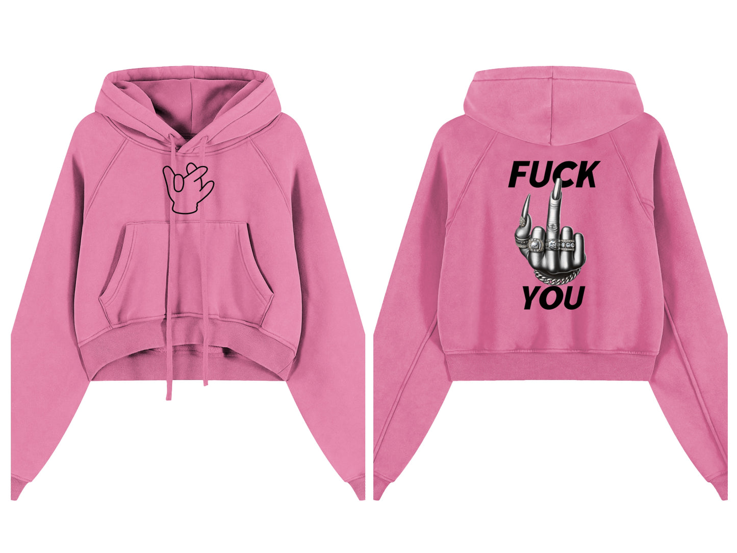 "F**k You" Cropped Hoodie
