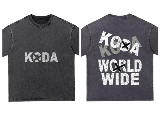 "WorldWide" Acid Washed Oversize Tee