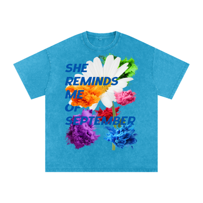 “She Reminds Me” Acid Washed Tee