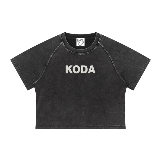 “Ages” Washed Cropped Tee