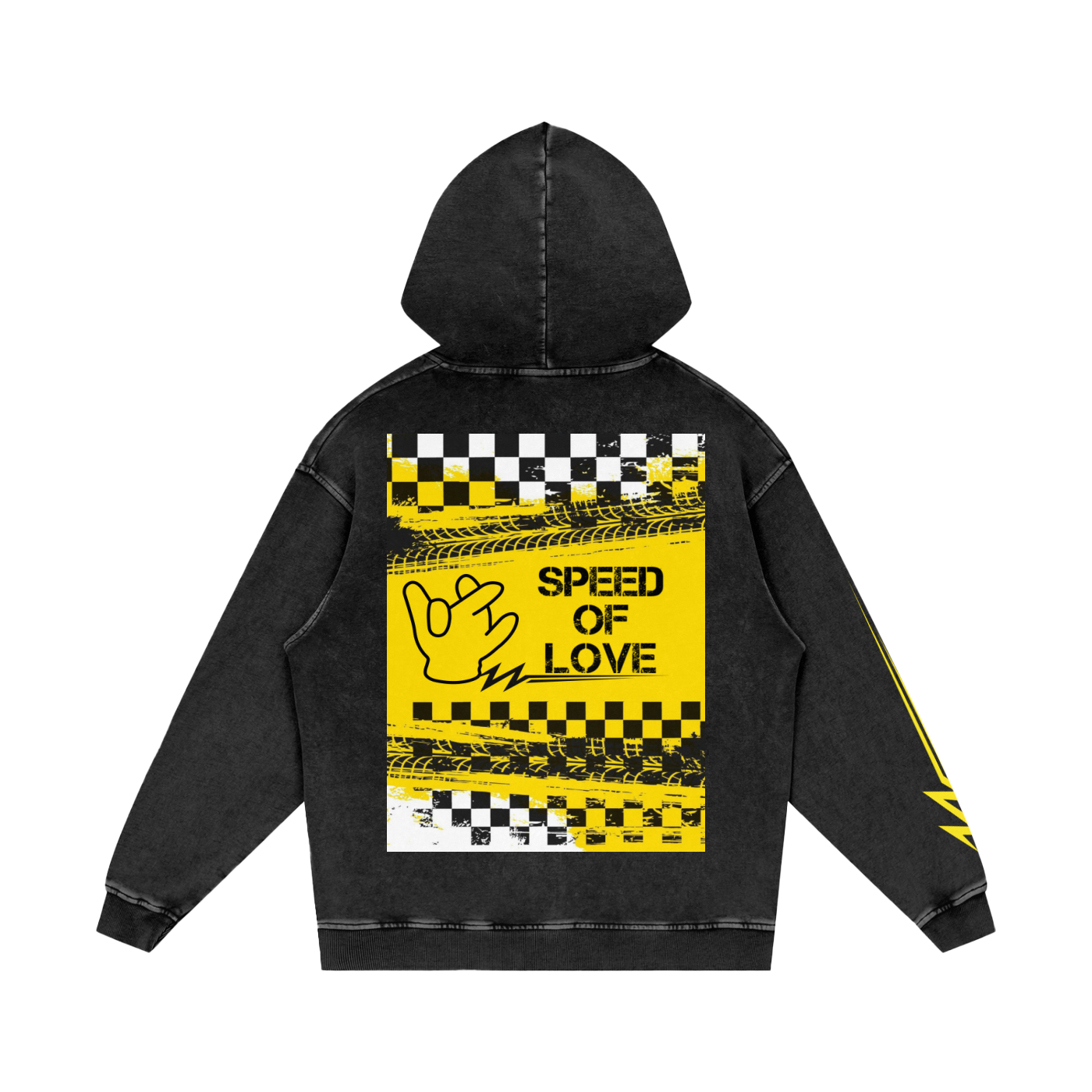 "Speed Of Love" Acid Washed Hoodie