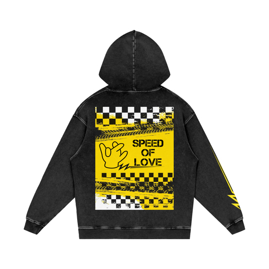 "Speed Of Love" Acid Washed Hoodie