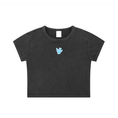 "Azure Dragon" Washed Crop Top