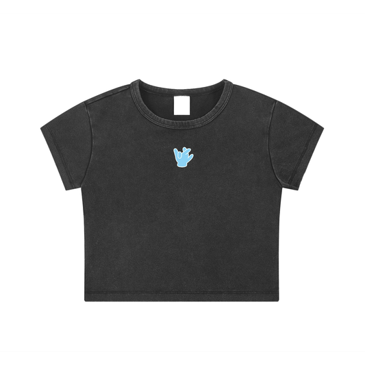 "Azure Dragon" Washed Crop Top