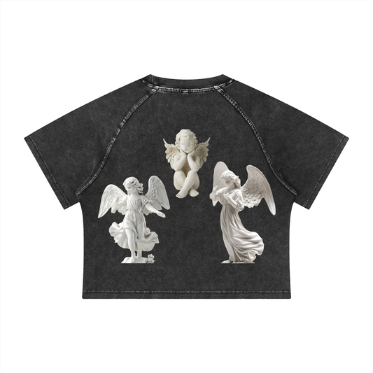 “Ages” Washed Cropped Tee